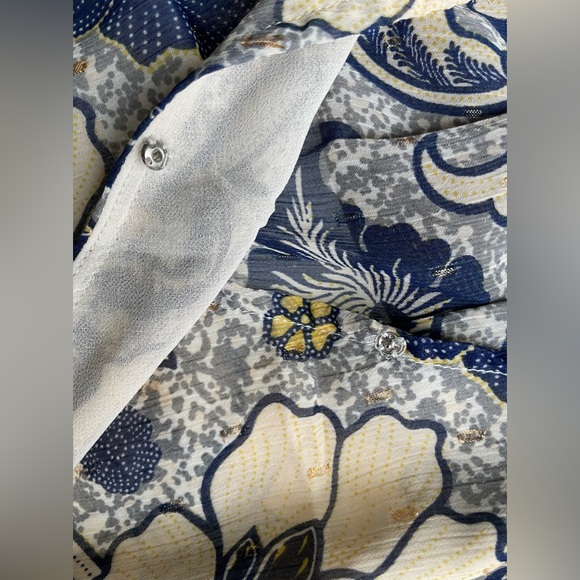 Rachel Roy Women's Sleeveless  Floral Top Gold Flakes - Picture 4 of 10